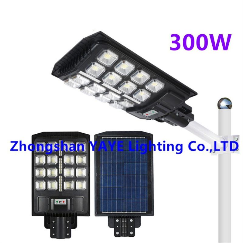 Yaye Hottest Sell Newest Design 50W/100W/150W/200W/300W/400W All in One Solar LED Street Garden Road Lamp with Remote Controller/Radar Sensor/ 1000PCS Stock