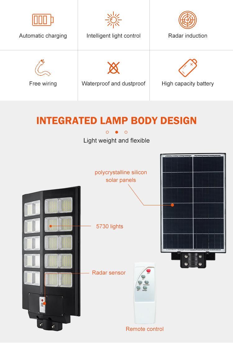 Intelligent LED Solar Street Light with High Brightness