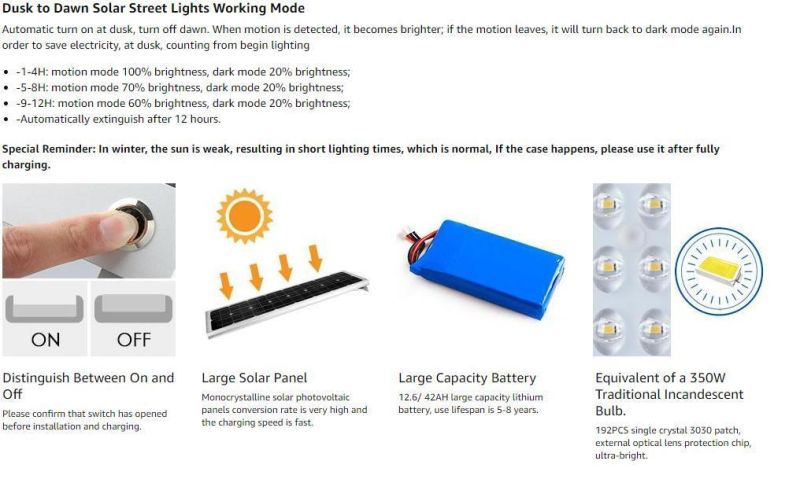 Popular Durable Newest High Quality Waterproof Adjustable Mounting Bracket All in One 100W 200W 300W LED Solar Street Light
