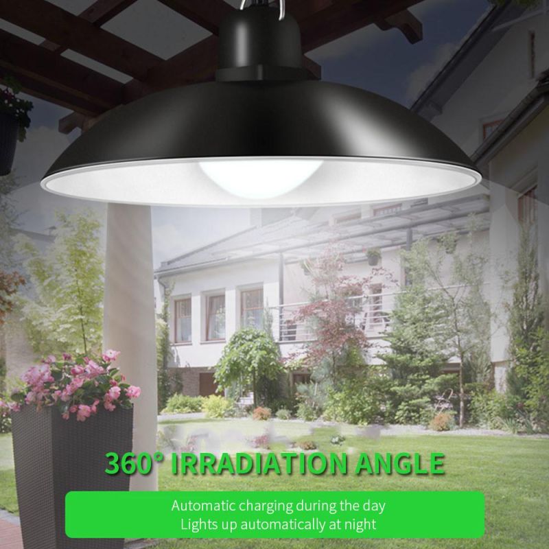 Solar Pendant Lamp Outdoor/Indoor 3m Cable Solar Powered Hanging Shed Lights with Remote Control for Sheds Yards Garden