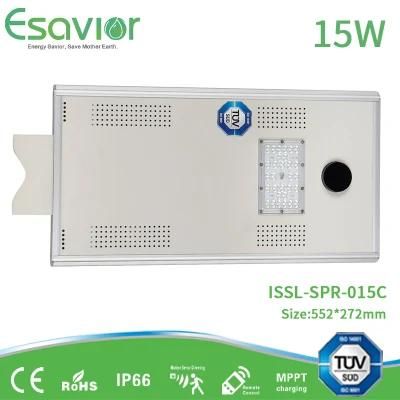 Microwave Radar Motion Sensor 15W Integrated All in One Solar LED Street /Garden /Road Light Outdoor