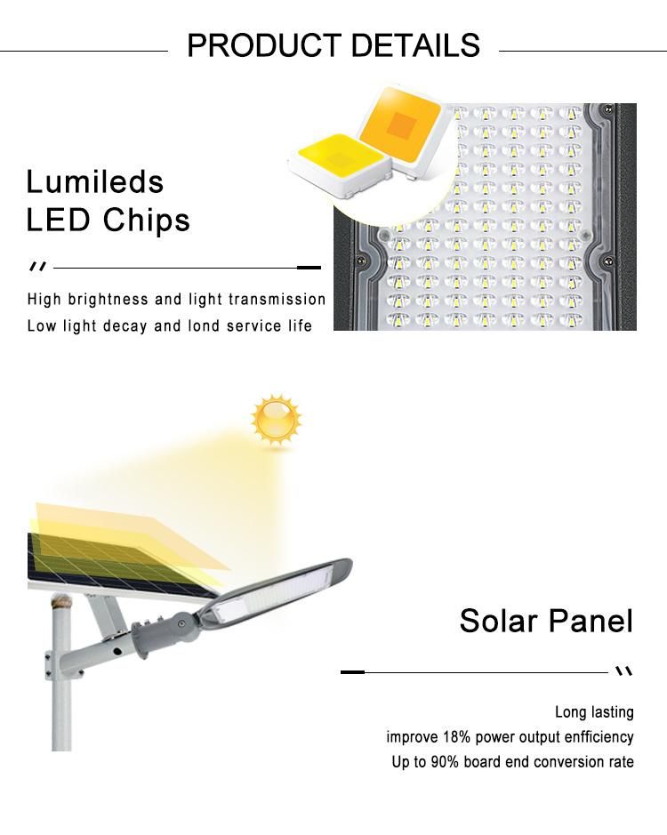 Smart Semi Integrated 20W 60W 200W 500W High Lumen Separate Split Solar Lamp Street Light Outdoor