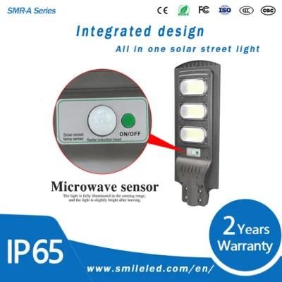 Outdoor IP65 Waterproof 60W 90W 120W Integrated All in One LED Solar Street Light with Motion Sensor
