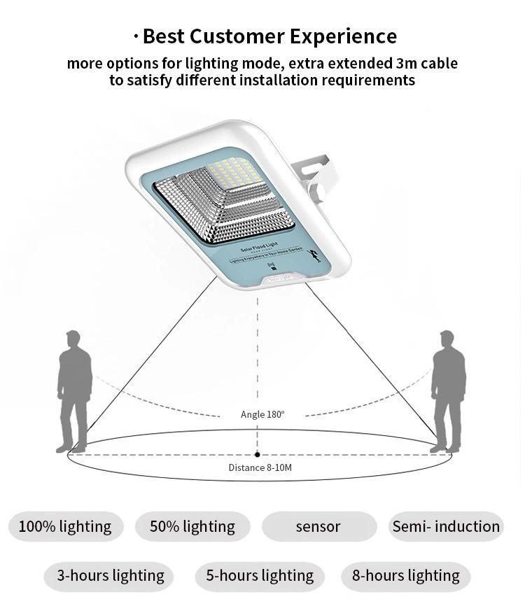 China Factory Price Human Sensor Solar Flood Light with IP66 Waterproof