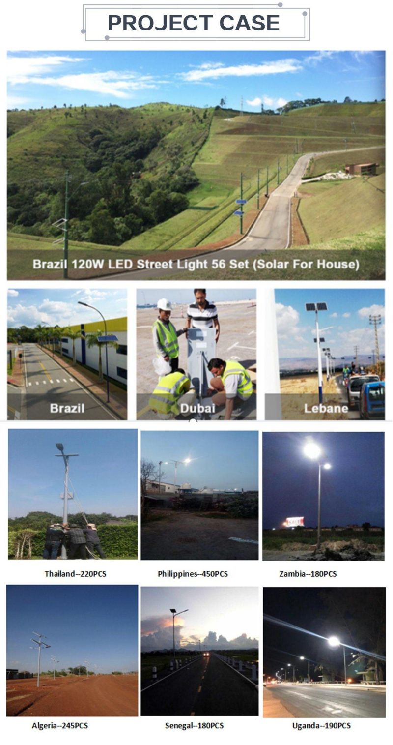 Double Luminaries 60W 70W 80W LED Solar Street Light with Galvanized Steel Poles for Highway Rural Main Road Lighting Project Solution 3 Years Warranty
