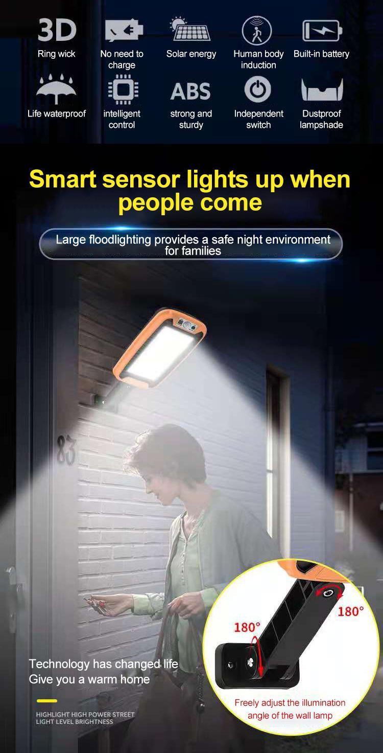 LED COB Solar Light Outdoor Motion Sensor Wall Light Waterproof Garden Lamp Spotlights Emergency Pathway Street Security Lamp