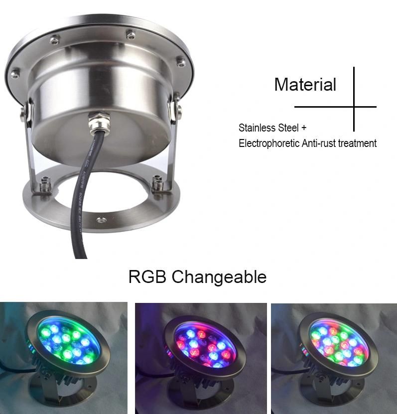 OEM IP68 3W 9W 24V RGB Colorful DMX Remote Control Waterfall Garden Underwater LED Lights for Fountains