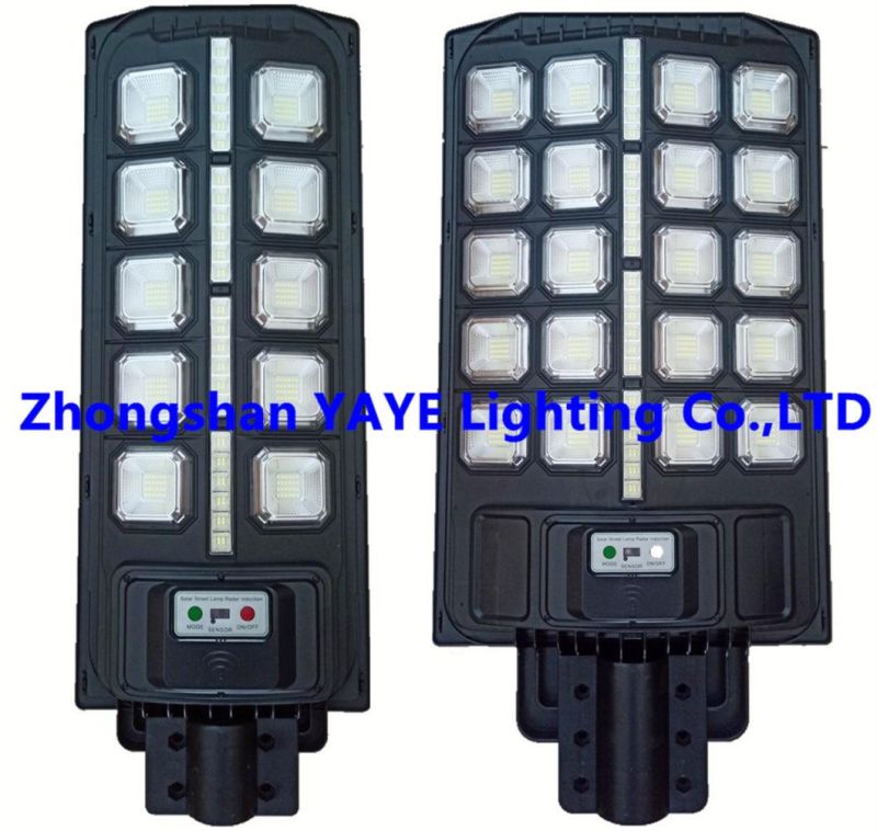 Yaye Hottest Sell 100W/300W Waterproof IP66 Solar LED Street Road Garden Wall Light with 1000PCS Stock/3 Years Warranty/ Radar Sensor/ Remote Controller