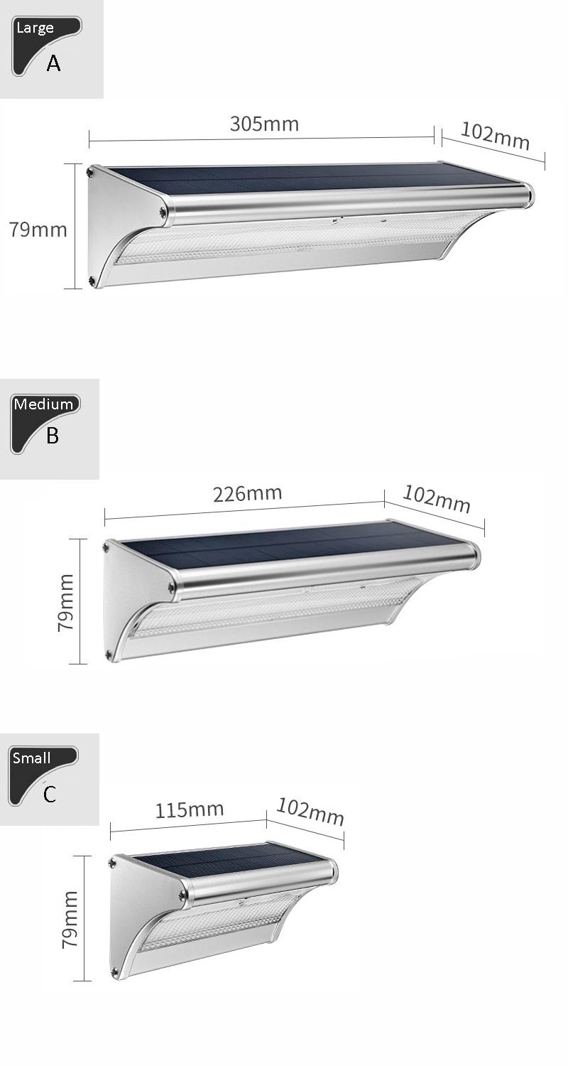 Aluminium Alloy IP65 Waterproof Solar Security Radar Sensor Light Solar Wall Lighting