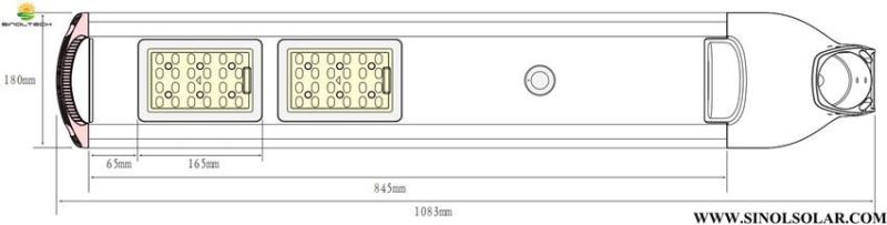Bluetooth Control Snl Series Battery Built-in 20W Solar LED Lamps for Street Lighting (INL-20W)