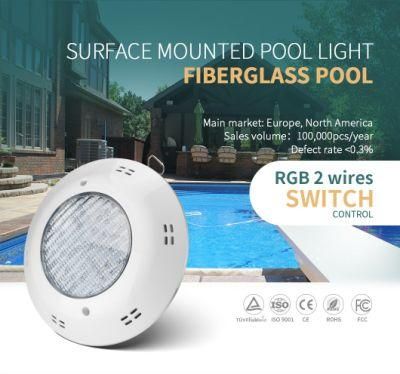 RGB Switch Control Underwater Pool Light LED 18W Fiberglass Wall Mounted Swimming Pool Lights
