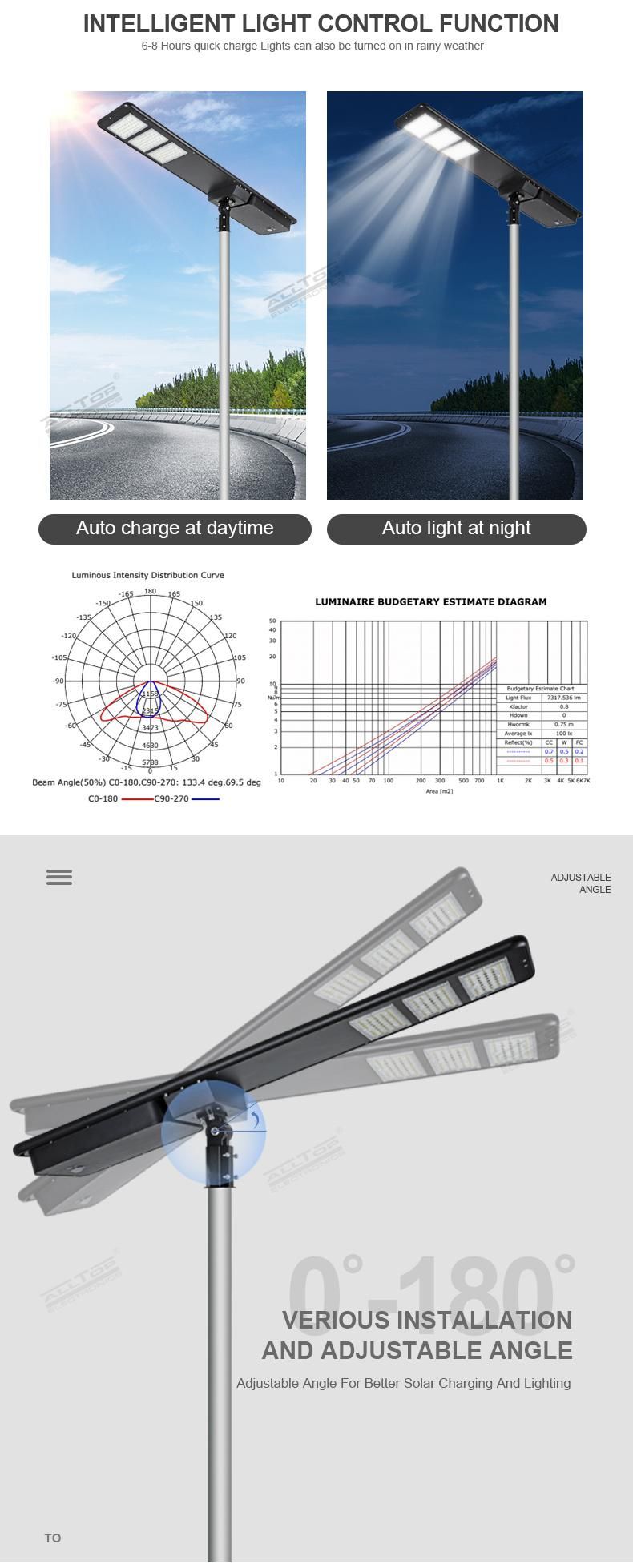 Alltop Wholesale Integrated IP65 Waterproof 300W Road Highway Outdoor All in One LED Solar Street Light