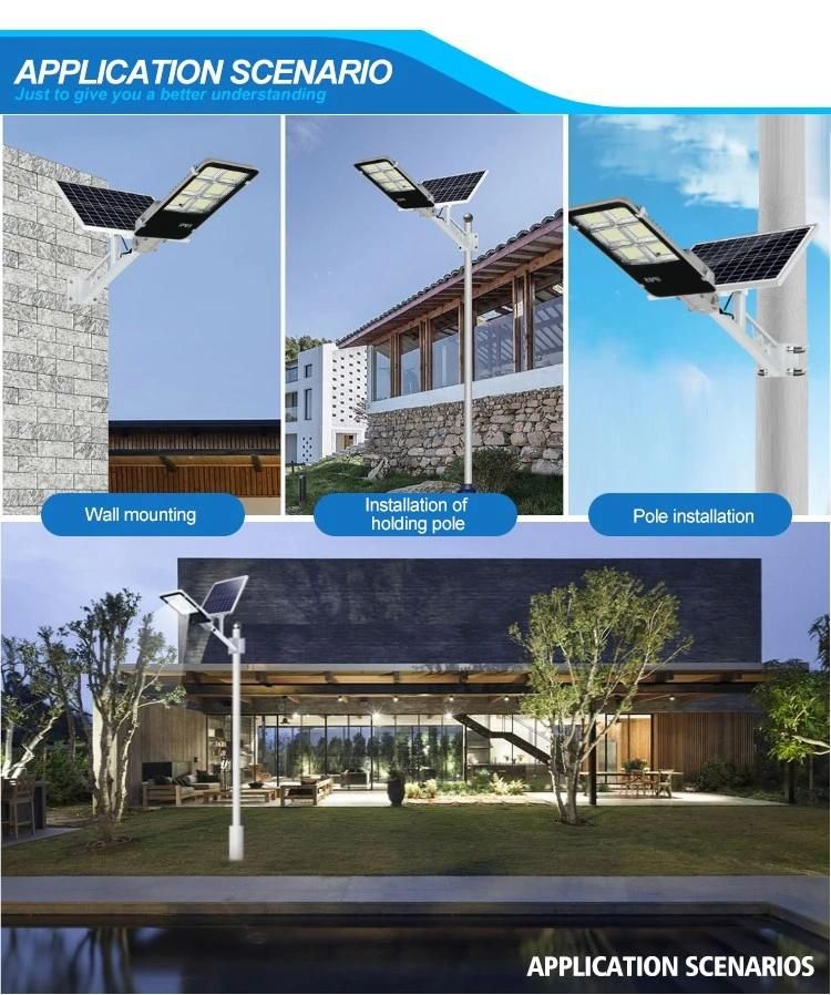 Die-Casting Aluminium Solar Outdoor LED Street Light with Sensor Control and Remote Control Outdoor 25W 50W 100W 150W 200W 300W LED Solar Street Light IP65