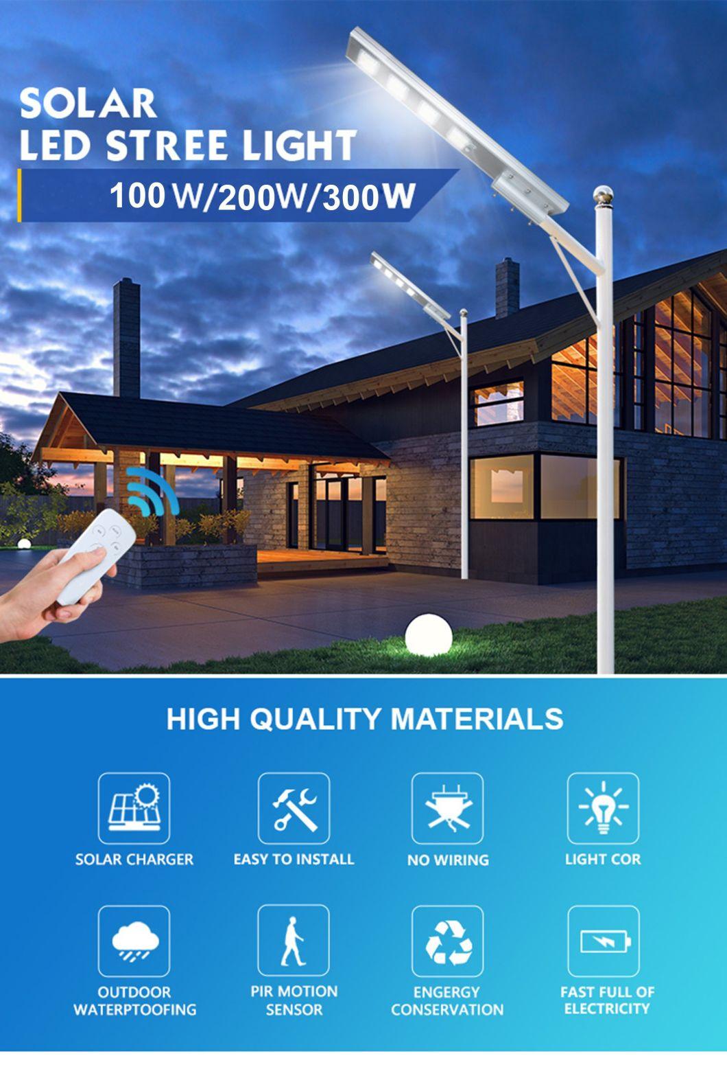 High Lumens Outdoor IP65 Waterproof Aluminum SMD Integrated All in One Solar LED Street Light