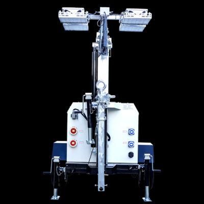 Hydraulic Mast Mobile Lighting Tower for Emergency Rescue with LED and Trsailer