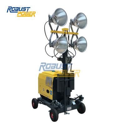 Compact 4X400W Metal Halide Lamp Bright Lights Trailer Mounted Tower Lights