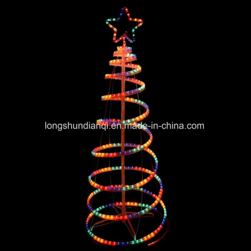 LED Flash Multicolor PVC Rope Spiral Christmas Tree Light for Holiday Decoration
