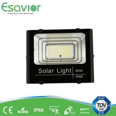 Esavior Solar Powered 60W All in Two LED Solar Flood/Street/ Garden/Outdoor Security Light with IP67