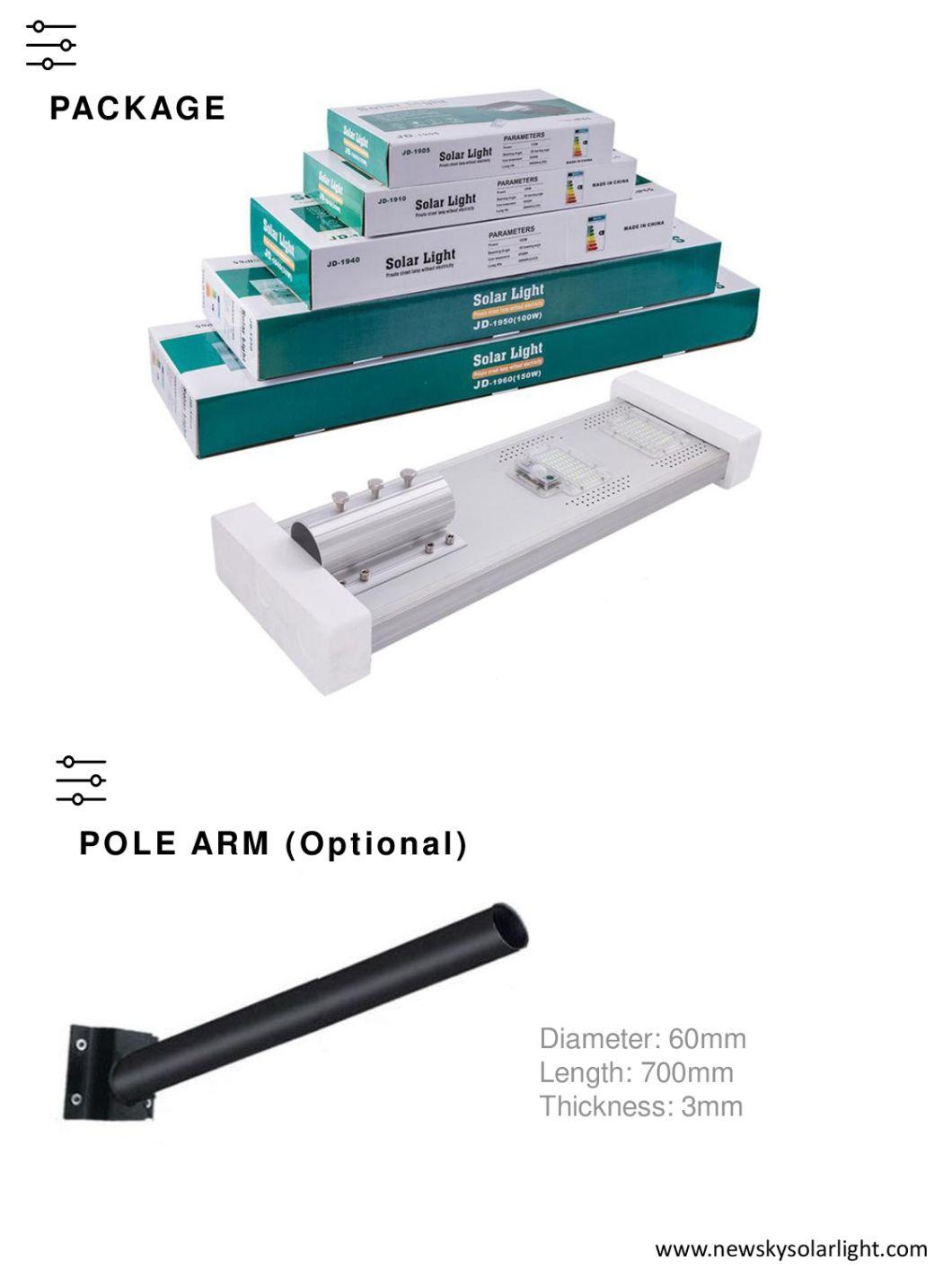 Wholesale Prices 100W 150W Remote Control Waterproof IP65 Solar Powered Smart LED Street Lamp