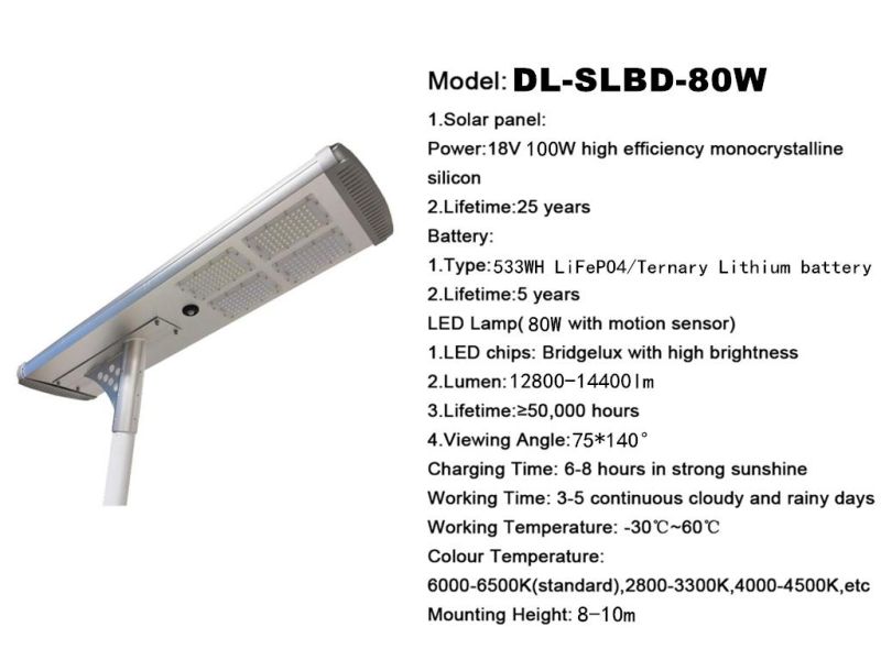 China Manufacture ISO9001 Outdoor 80W/100W/120W/150W/200W Temporary Solar 18V 100W Mono Sillion Garden/Highway/Street Light