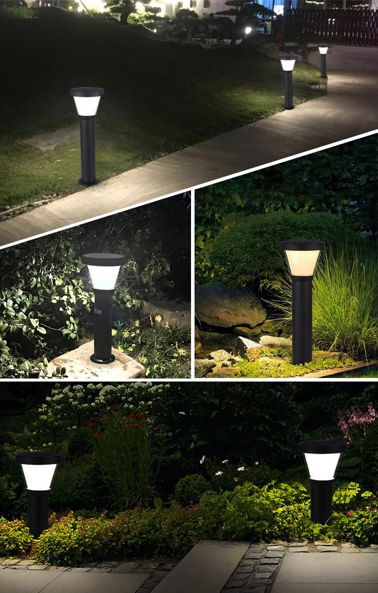 Bspro IP65 Classic Style Aluminum Waterproof Lawn Yard Lamp Outdoor Housing Solar Garden Light