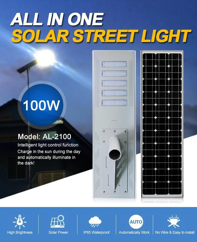 Pole Mounting Outdoor IP65 100W Brand LED Solar Street Light