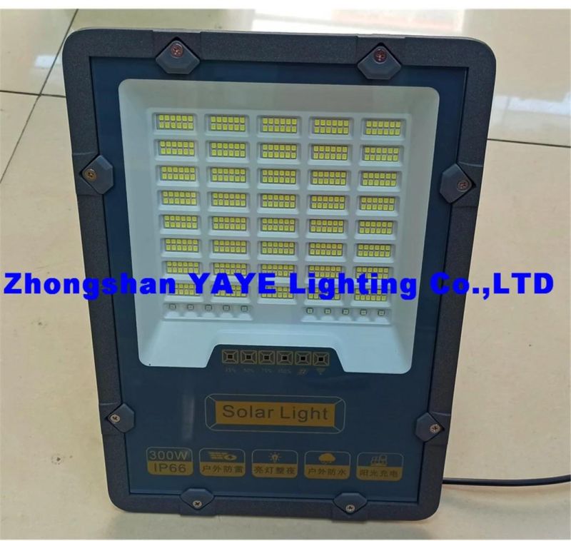 Yaye 2021 Hot Sell Good Price 300W Waterproof Solar LED Flood Garden Lamp with Remote Controller (Available Watts: 50W/100W/200W/300W/400W)