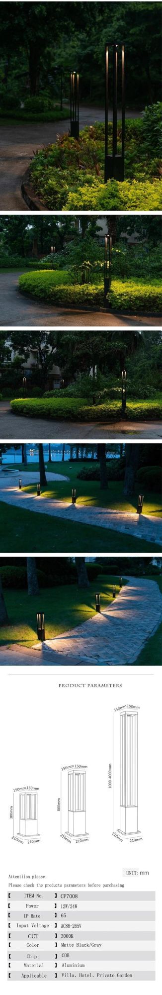 12V 6m 40W Single Arm LED Garden Light LED Garden Lamp Post Lighting