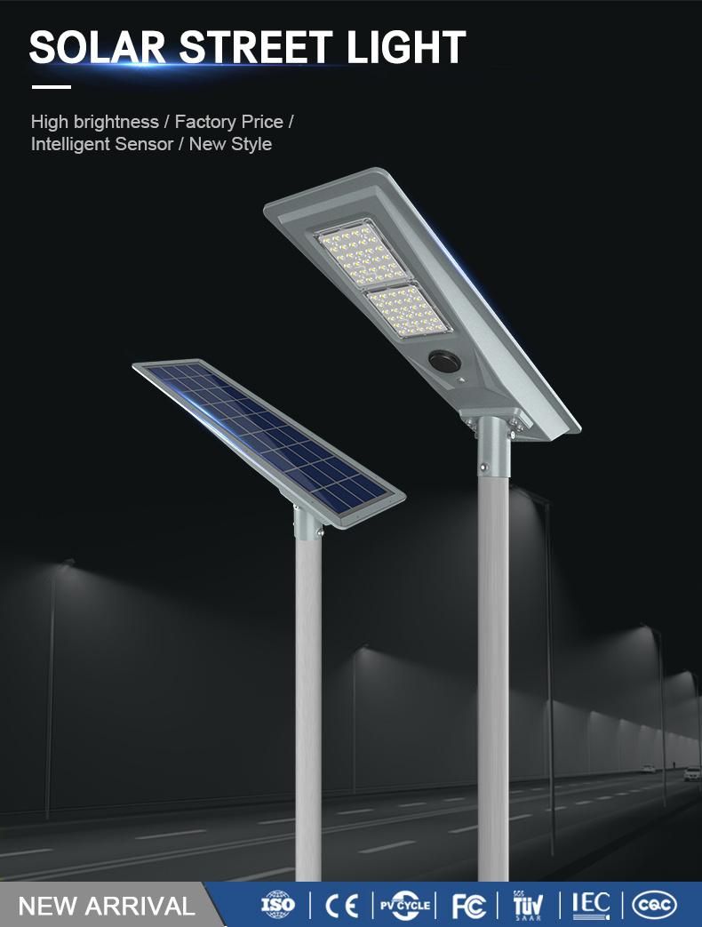 Alltop High Lumen SMD IP65 Rainproof Aluminum 200W All in One Outdoor LED Solar Street Lighting