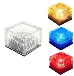 Solar Powered Glass LED Solar Ice Brick Underground Light