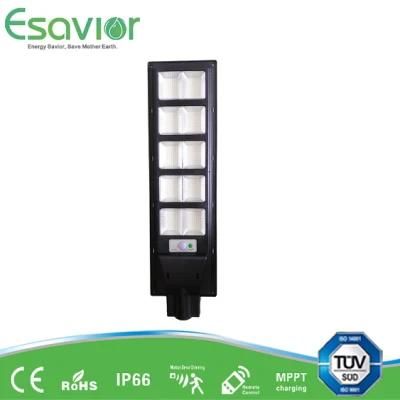 Esavior Outdoor 150W All in One Integrated LED Solar Street/Road/Garden Light with Motion Sensor for Residential