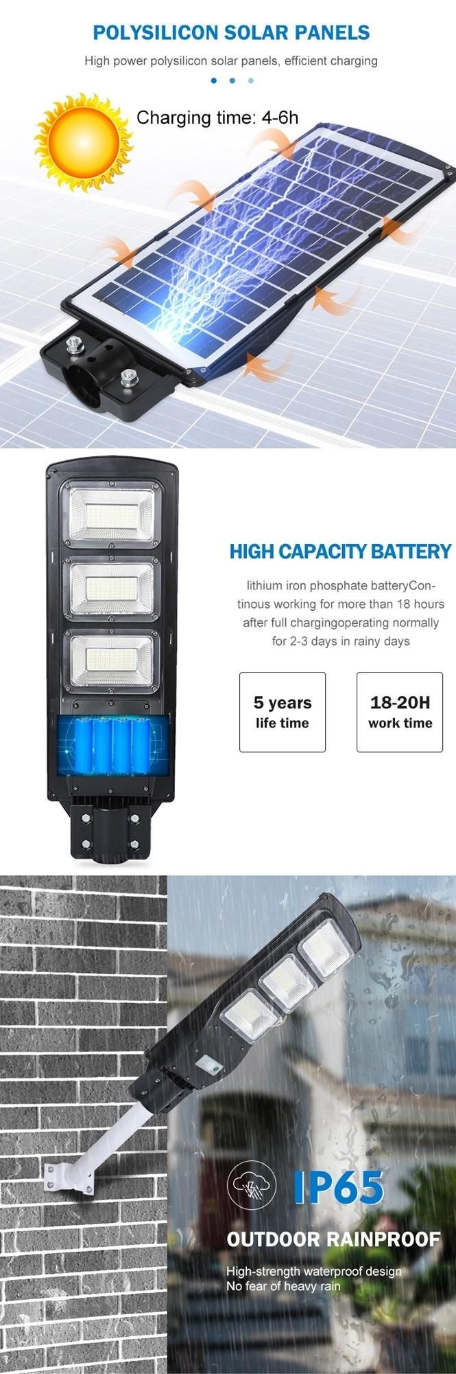 Bright Outdoor IP65 Waterproof ABS 50W 100W 200W 300W Integrated All in One LED Solar Street Light Hot Sale Products LED Lamp Lights Solar System Lighting