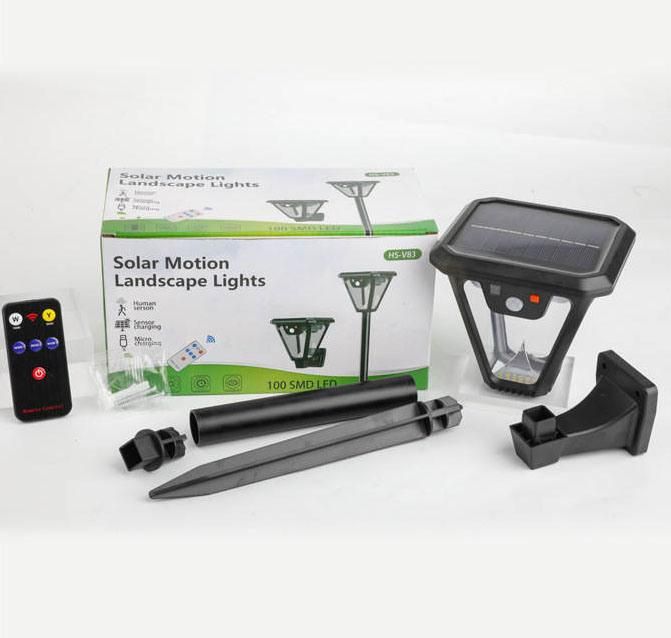 Hot Sale Outdoor Garden Waterproof Motion Sensor Solar Lawn Lamp with Remote Control