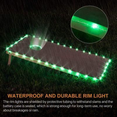 Remote Control Cornhole Board Edge LED Lights 16 Color Change Great Addition Cornhole Game Family Backyard LED Cornhole Lights