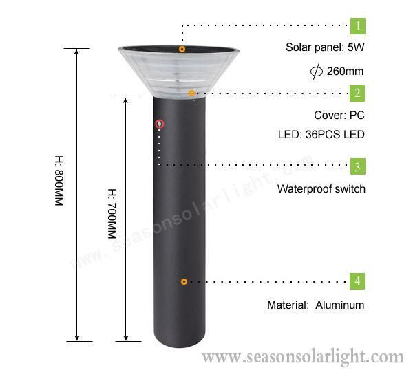 Smart Control Multi-Color LED Light Lamp Outdoor Pathway Lighting Garden Solar Light with Battery