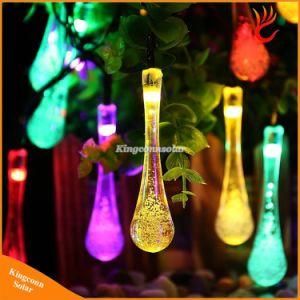 6m 30 LED Solar Christmas Lights 8 Modes Waterproof Water Drop Solar Fairy String Lights for Outdoor Garden