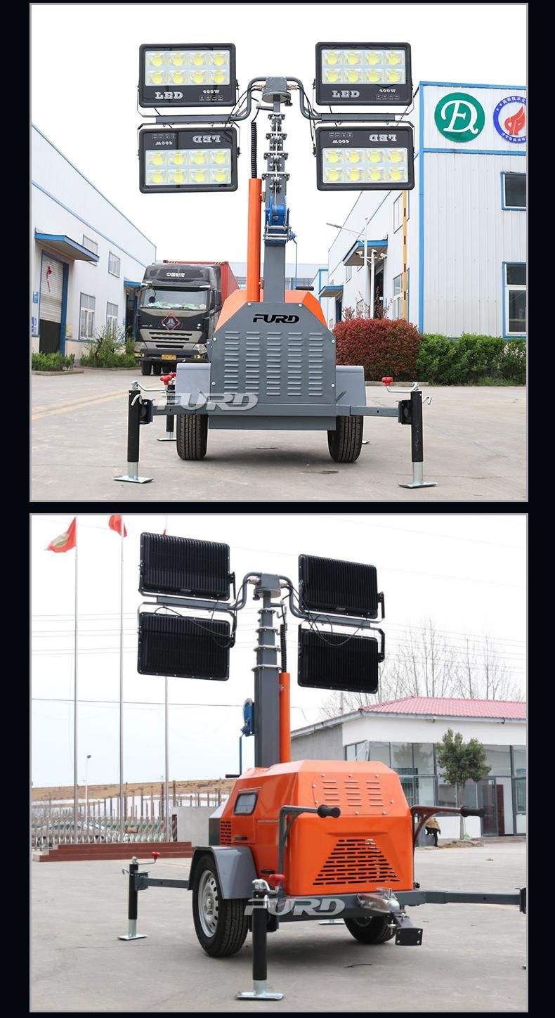 High Brightness LED Mobile Lighting Tower with Diesel Generator