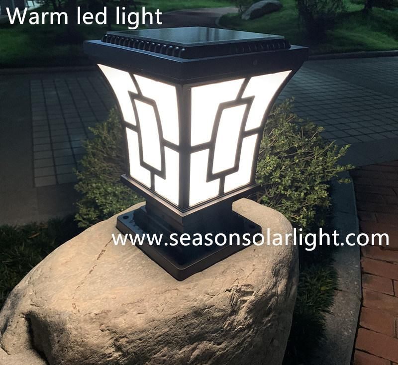 Bright Remote Controll Energy Saving LED Lamp Garden Outdoor 5W Solar Pillar Lamp with LED Light