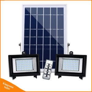 Dual Head Solar Power LED Flood Light for Outdoor Lawn Security Billboard Lighting