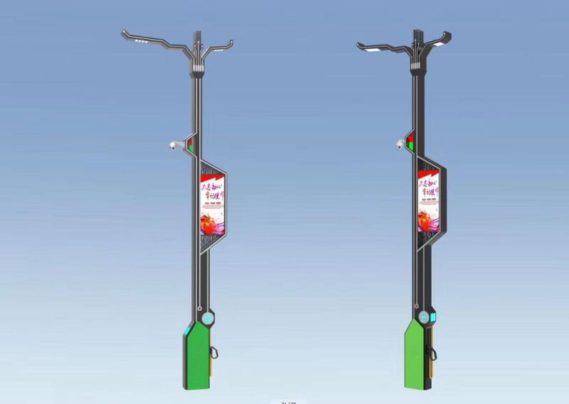 Smart City Pole with Smart Lighting Phone Charging