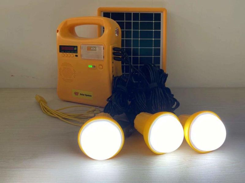 Mini Portable 5W Solar Lighting System with LiFePO4 Battery and Mobile Charing Cables
