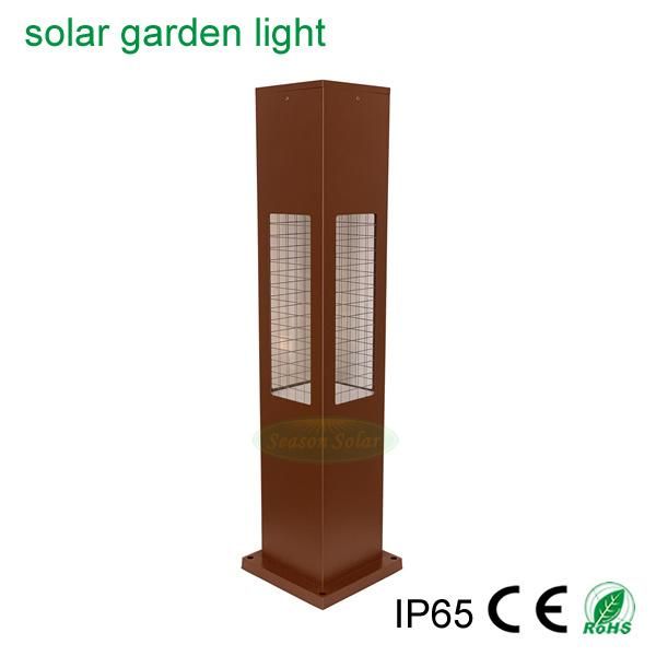 Aluminum+Glass Body Solar Bollard LED Outdoor Garden Solar Light with Warm+ White LED Light