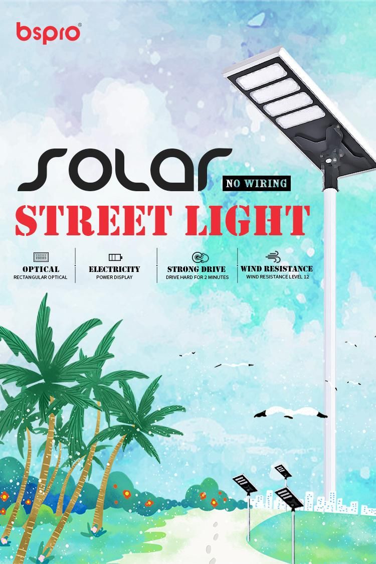 Bspro Manufactures All in One Integrated Lights Outside High Power Cell Road Lamp LED Solar Street Light