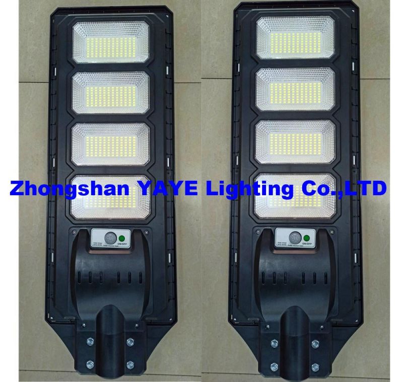 Yaye 2022 Hottest Sell 50/100/150/200 W All in One Solar LED Street Road Wall Garden Light with Remote Controller/Radar Sensor 500PCS Stock Each Watt