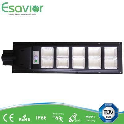 Esavior 150W All in One Integrated LED Outdoor Solar Street/Road/Garden Light with Panel and Lithium Battery