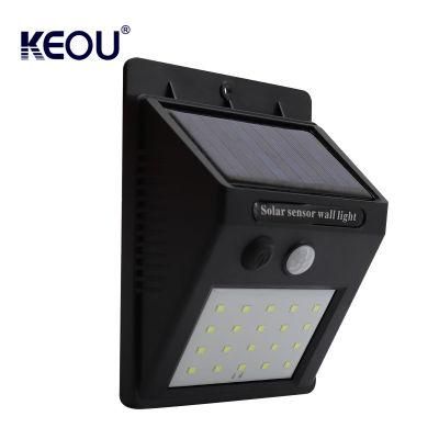 PC Ce RoHS Mount Sensor Motion IP65 Garden Fixtures Exterior Waterproof Lamp Wall Solar Light LED Outdoor with Battery