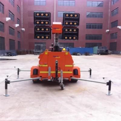 Fault Protection LED Lighting Tower with 4kw Disesl Generator Set