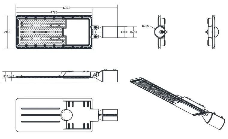 CE RoHS Aluminum IP65 SMD LED Outdoor 150W LED Street Light