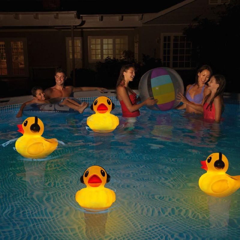 Big Swan Flamingo Duck Garden Solar Power Inflatable Decoration Light Swimming Pool LED Flashing Light
