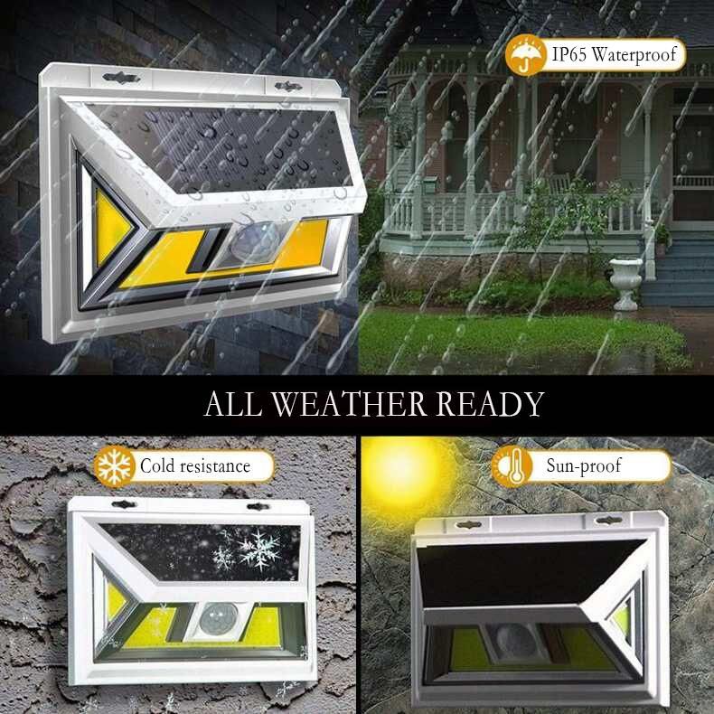 Solar Motion Sensor COB Lights Super Bright Solar Lights Outdoor Sensor Light